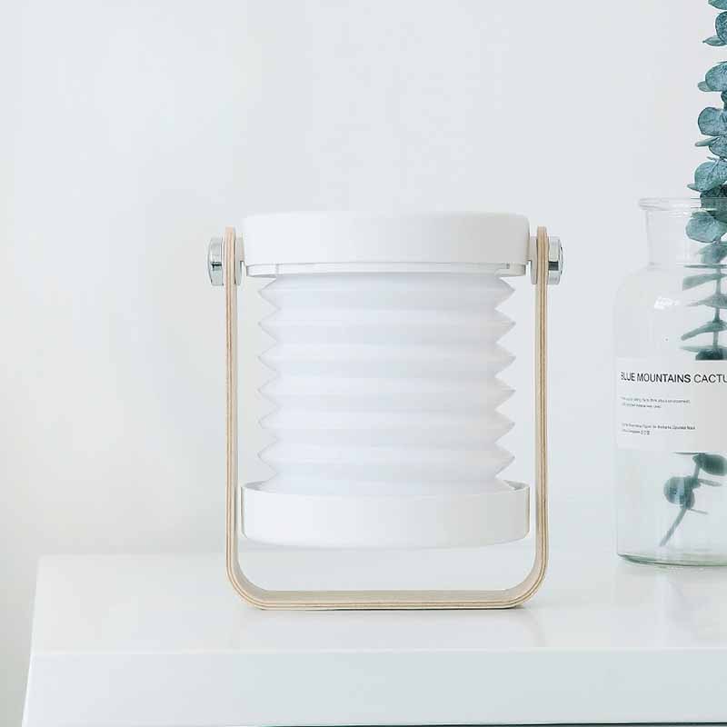 Milalit USB Rechargeable Baby Night Light Touch Control Lantern Lamp 3-Level Brightness Multi-Functional Portable Extend LED Hanging Lantern Light Foldable Wood Bedside Table Lamp for Bedroom Living Room Outdoor Office Camping