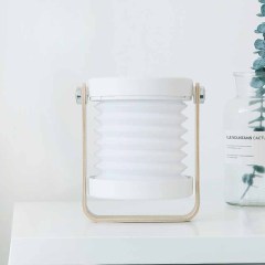 Milalit USB Rechargeable Baby Night Light Touch Control Lantern Lamp 3-Level Brightness Multi-Functional Portable Extend LED Hanging Lantern Light Foldable Wood Bedside Table Lamp for Bedroom Living Room Outdoor Office Camping