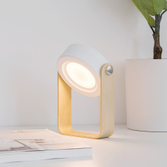 Milalit USB Rechargeable Baby Night Light Touch Control Lantern Lamp 3-Level Brightness Multi-Functional Portable Extend LED Hanging Lantern Light Foldable Wood Bedside Table Lamp for Bedroom Living Room Outdoor Office Camping