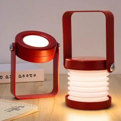 Milalit USB Rechargeable Baby Night Light Touch Control Lantern Lamp 3-Level Brightness Multi-Functional Portable Extend LED Hanging Lantern Light Foldable Wood Bedside Table Lamp for Bedroom Living Room Outdoor Office Camping