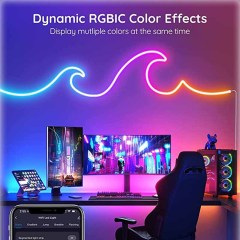 Milalit Smart RGBIC 12V 24V LED Neon Rope Light Working with Bluetooth TUYA Amazon Alexa 5m 16.4ft 300LEDs 3m 10ft 252LEDs Music Sync Flexible Led Neon Strip Lights for Bedroom Indoor Outdoor Decoration