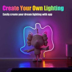 Milalit Smart RGBIC 12V 24V LED Neon Rope Light Working with Bluetooth TUYA Amazon Alexa 5m 16.4ft 300LEDs 3m 10ft 252LEDs Music Sync Flexible Led Neon Strip Lights for Bedroom Indoor Outdoor Decoration