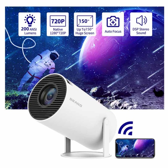 Milalit Wifi Smart Mini LCD Portable Projector Full HD 1080P Support Multimedia Home Outdoor Video Theater Max 130'' Screen Display Support 4K Video Decoding 4K Mini Projector with WiFi and Bluetooth for Iphone Android Phone HDMI USB TV Stick