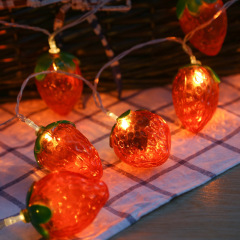 Milalit Strawberry String Light Battery Power Fruit String Lamp LED Fairy Fantastic Lights for Bedroom Baby Room USB Cable Power 1.5m 3m 6m 10m Cute Beautiful Decorative LED Lamps for Birthday Halloween Christmas Theme Park Festival Decoration