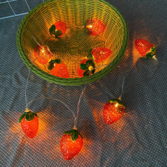 Milalit Strawberry String Light Battery Power Fruit String Lamp LED Fairy Fantastic Lights for Bedroom Baby Room USB Cable Power 1.5m 3m 6m 10m Cute Beautiful Decorative LED Lamps for Birthday Halloween Christmas Theme Park Festival Decoration