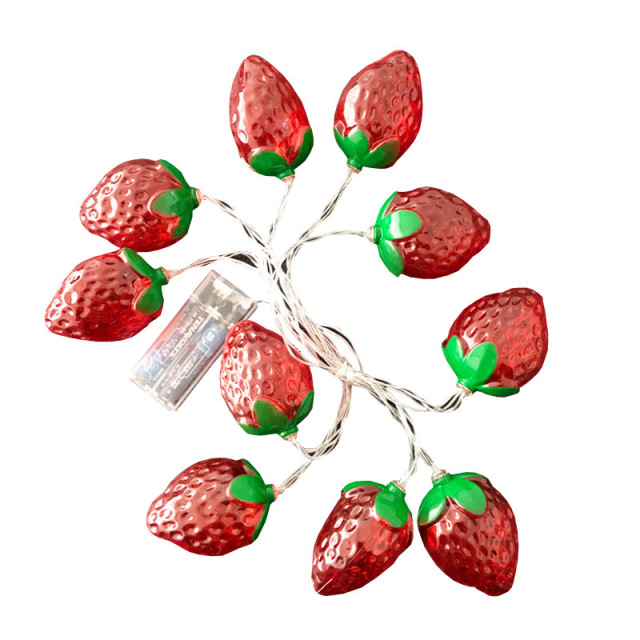 Milalit Strawberry String Light Battery Power Fruit String Lamp LED Fairy Fantastic Lights for Bedroom Baby Room USB Cable Power 1.5m 3m 6m 10m Cute Beautiful Decorative LED Lamps for Birthday Halloween Christmas Theme Park Festival Decoration