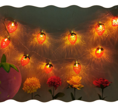Milalit Strawberry String Light Battery Power Fruit String Lamp LED Fairy Fantastic Lights for Bedroom Baby Room USB Cable Power 1.5m 3m 6m 10m Cute Beautiful Decorative LED Lamps for Birthday Halloween Christmas Theme Park Festival Decoration