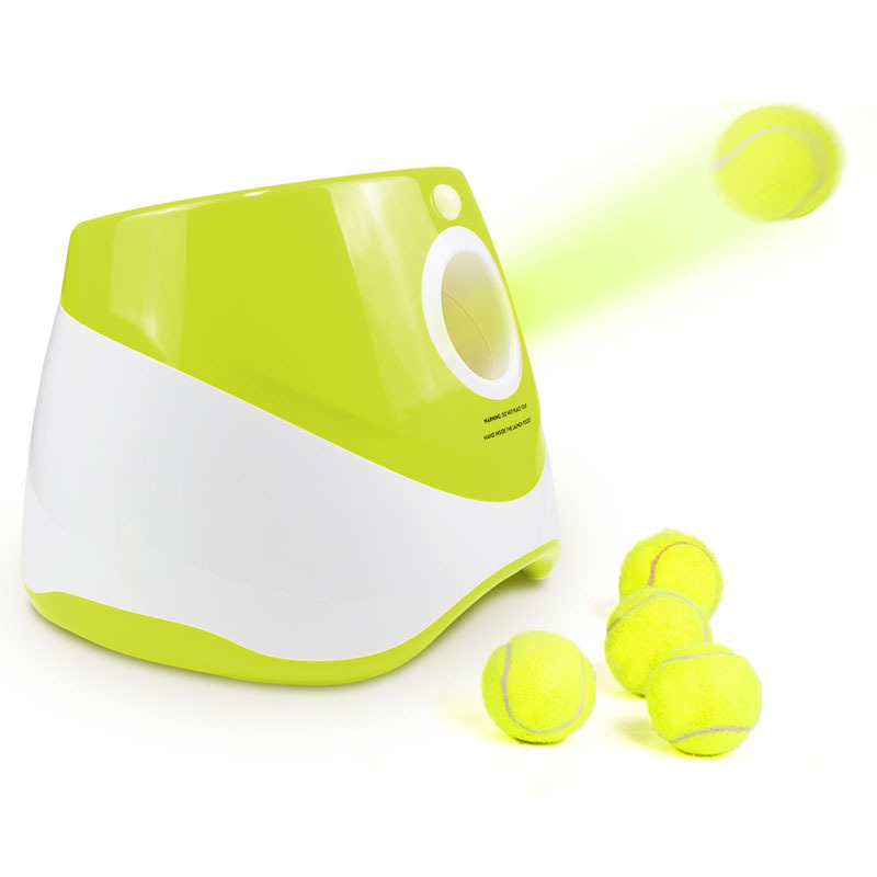 Milalit Dog Ball Thrower Launcher Automatic USB Rechargeable Balls Thrower Machine For Small Husky Golden Retriever Puppy Medium Big Dog Play Included Mini Tennis Balls