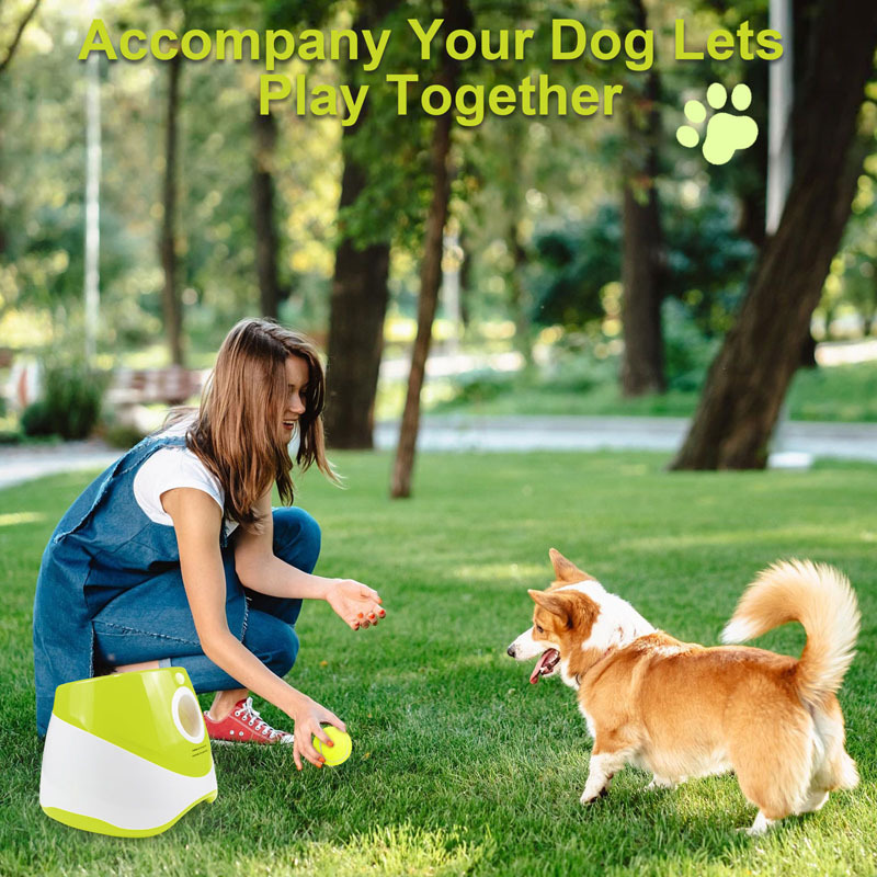 Milalit Dog Ball Thrower Launcher Automatic USB Rechargeable Balls Thrower Machine For Small Husky Golden Retriever Puppy Medium Big Dog Play Included Mini Tennis Balls