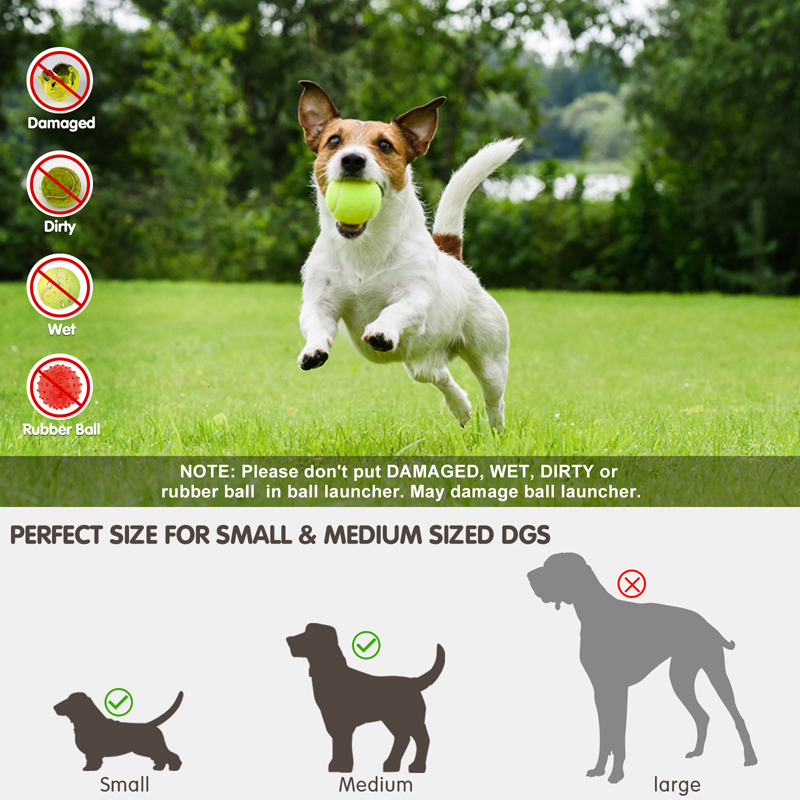 Milalit Dog Ball Thrower Launcher Automatic USB Rechargeable Balls Thrower Machine For Small Husky Golden Retriever Puppy Medium Big Dog Play Included Mini Tennis Balls