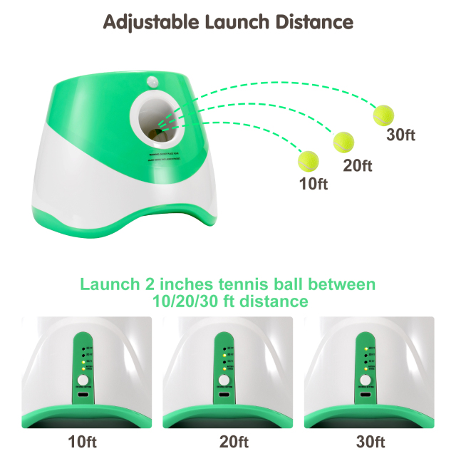 Milalit Dog Ball Thrower Launcher Automatic USB Rechargeable Balls Thrower Machine For Small Husky Golden Retriever Puppy Medium Big Dog Play Included Mini Tennis Balls
