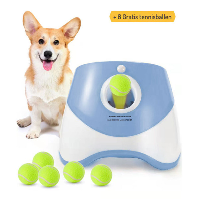 Milalit Dog Ball Thrower Launcher Automatic USB Rechargeable Balls Thrower Machine For Small Husky Golden Retriever Puppy Medium Big Dog Play Included Mini Tennis Balls