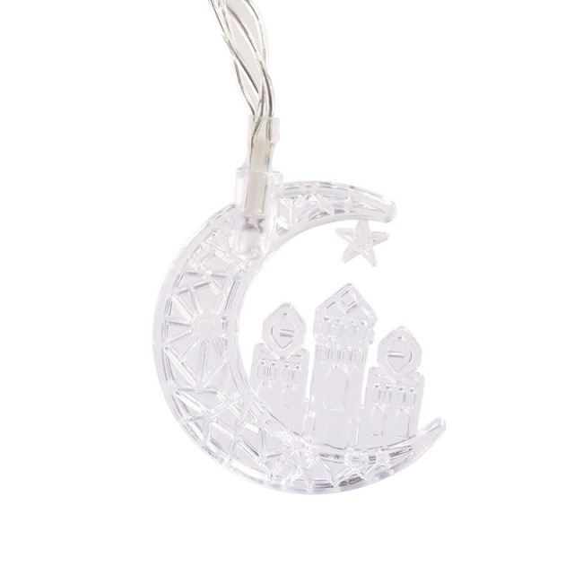 Milalit USB Port Battery Power Moon Castle LED String Light Stars Decorative Lamps for Corban Ramadan Middle East Muslim Mubarak Festival Holiday Decoration with Remote Control Optional