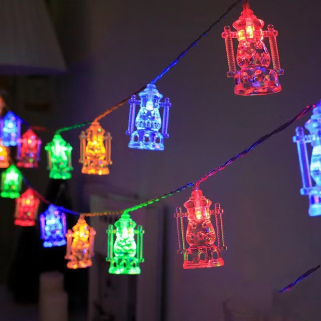 Milalit USB Port Battery Power Moon Castle LED String Light Stars Decorative Lamps for Corban Ramadan Middle East Muslim Mubarak Festival Holiday Decoration with Remote Control Optional