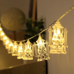Milalit USB Port Battery Power Moon Castle LED String Light Stars Decorative Lamps for Corban Ramadan Middle East Muslim Mubarak Festival Holiday Decoration with Remote Control Optional