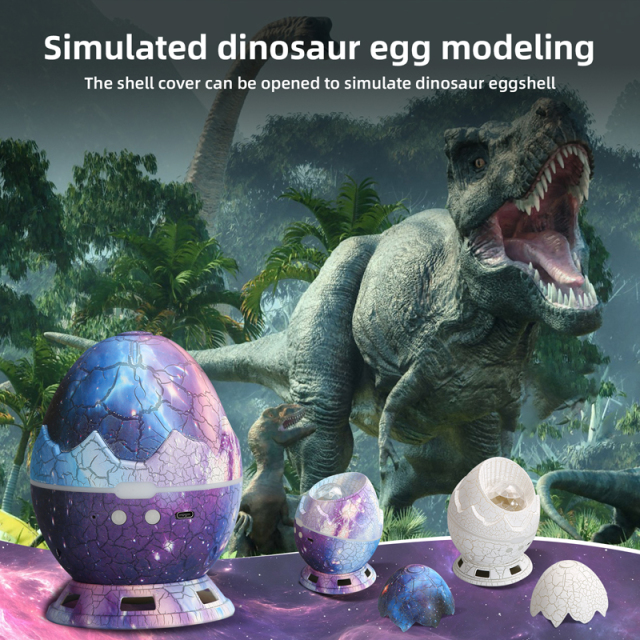 Milalit Wireless Bluetooth Dinosaur Egg Pattern Galaxy Star Egg Shell Projector Starry Sky Lamp Night Light with Nebula 360 degree Adjustable Remote Control Best Gift & Decoration for Children's and Adults' Bedroom