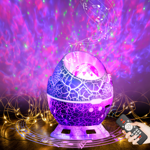 Milalit Wireless Bluetooth Dinosaur Egg Pattern Galaxy Star Egg Shell Projector Starry Sky Lamp Night Light with Nebula 360 degree Adjustable Remote Control Best Gift & Decoration for Children's and Adults' Bedroom