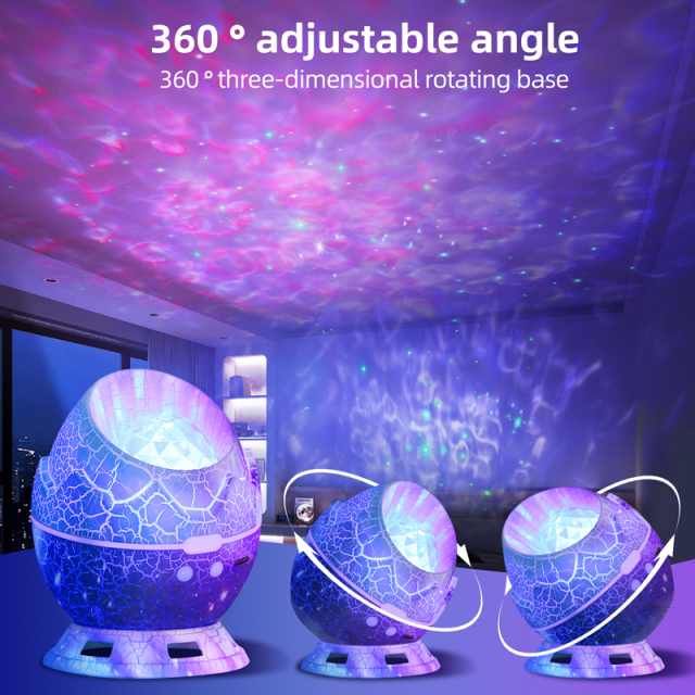 Milalit Wireless Bluetooth Dinosaur Egg Pattern Galaxy Star Egg Shell Projector Starry Sky Lamp Night Light with Nebula 360 degree Adjustable Remote Control Best Gift & Decoration for Children's and Adults' Bedroom