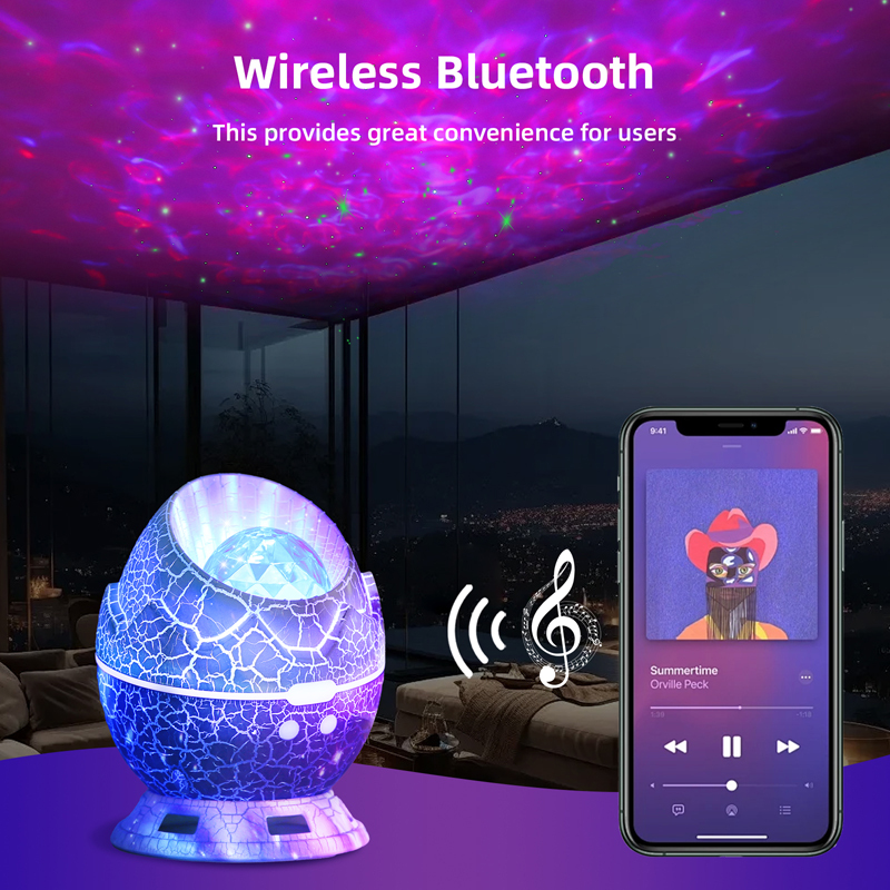 Milalit Wireless Bluetooth Dinosaur Egg Pattern Galaxy Star Egg Shell Projector Starry Sky Lamp Night Light with Nebula 360 degree Adjustable Remote Control Best Gift & Decoration for Children's and Adults' Bedroom