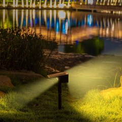 Milalit 43LED 10W Solar Landscape Light Front and Back Rear Lighting RGB Waterproof IP65 Spot Light Garden Decor Lawn Insert Wall Mount Lamp for Garden Yard Pathway Lighting Decoration