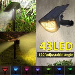 Milalit 43LED 10W Solar Landscape Light Front and Back Rear Lighting RGB Waterproof IP65 Spot Light Garden Decor Lawn Insert Wall Mount Lamp for Garden Yard Pathway Lighting Decoration