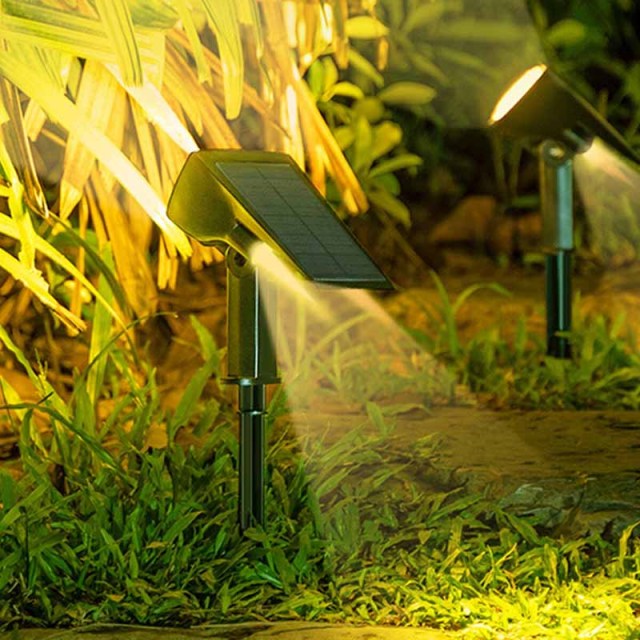 Milalit 43LED 10W Solar Landscape Light Front and Back Rear Lighting RGB Waterproof IP65 Spot Light Garden Decor Lawn Insert Wall Mount Lamp for Garden Yard Pathway Lighting Decoration