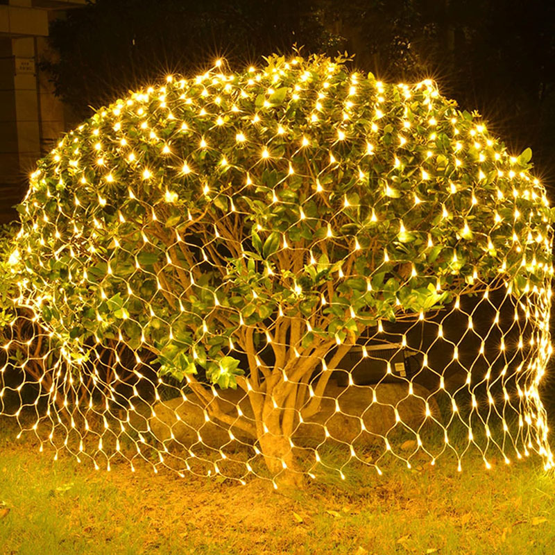 Milalit Christmas Net Outdoor 3x2m 196LED Mesh String Light Waterproof Tree Net Fairy Lights EU AU US UK Plug in with 8 Modes Connectable Lamp for Outdoor Garden Festival Decoration