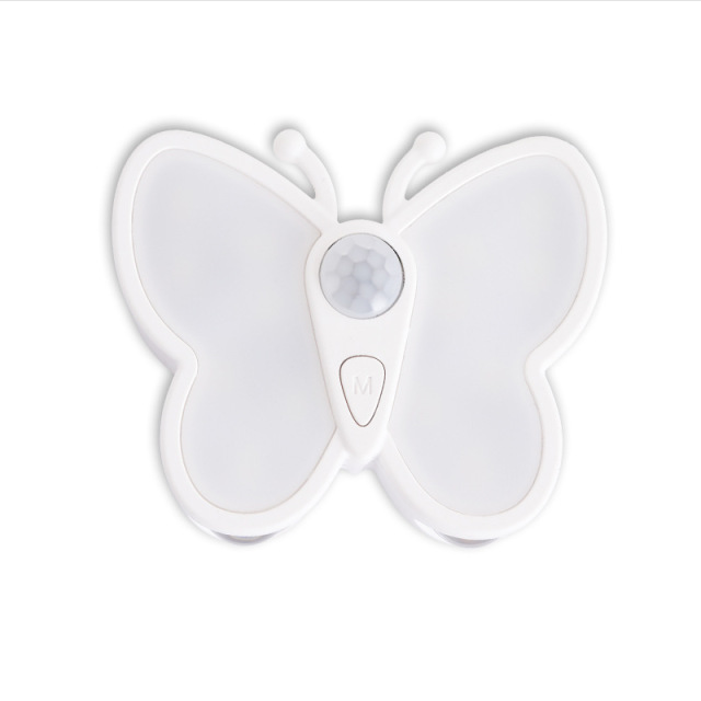 Milalit Butterfly Shape LED Sensor Night Light USB Type-C Charging Rechargeable Brightness Adjustable Stepless Dimming Evening Lamp Magnetic Wall Lamps with Spotlight for Kids Baby Room Bedside Hallway Living Room