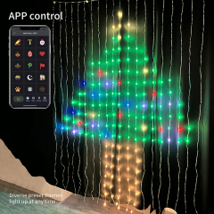 Milalit Smart 400 LED RGB Curtain Lights USB Power 6.6x6.6Ft 2x2m Curtain Lights with APP Control Music Sync Dynamic DIY Curtain Lights for Bedroom Wall Backdrop Halloween Christmas Thanksgiving Birthday Party Decor