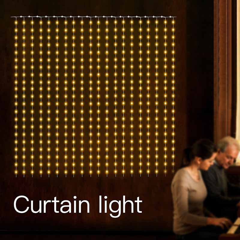 Milalit Smart 400 LED RGB Curtain Lights USB Power 6.6x6.6Ft 2x2m Curtain Lights with APP Control Music Sync Dynamic DIY Curtain Lights for Bedroom Wall Backdrop Halloween Christmas Thanksgiving Birthday Party Decor