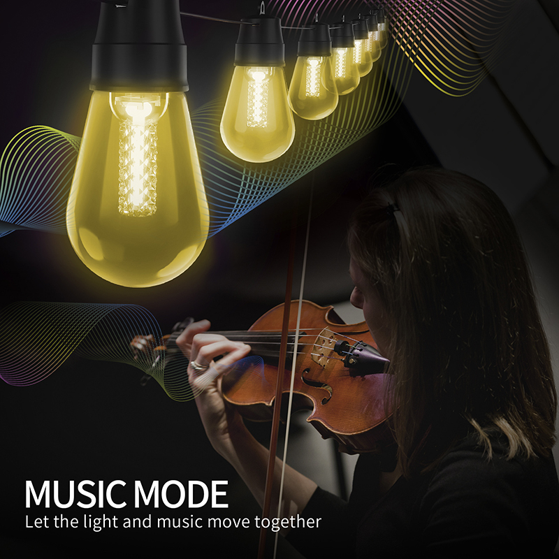 Milalit Smart Plug in S14 Waterproof Warm White 2000K String 25 Bulbs with Unique Diamonds LED Lamp Wick APP Remote Control Dimmer Timer for Christmas Halloween Birthday Party Decor