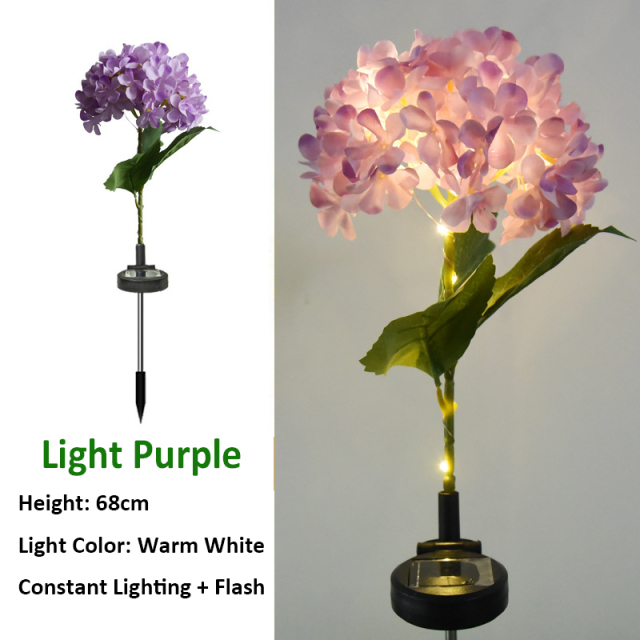 Milalit Solar Hydrangea Flower Light 20LED Beautiful Fabric Flowers Lamp for Wedding Engagement Party Birthday Proposal Decoration