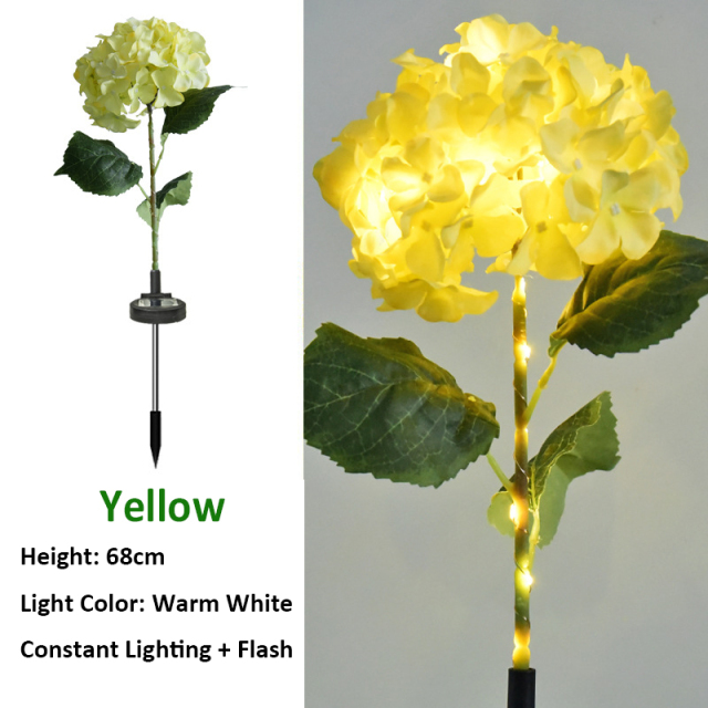 Milalit Solar Hydrangea Flower Light 20LED Beautiful Fabric Flowers Lamp for Wedding Engagement Party Birthday Proposal Decoration