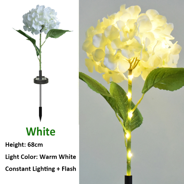 Milalit Solar Hydrangea Flower Light 20LED Beautiful Fabric Flowers Lamp for Wedding Engagement Party Birthday Proposal Decoration