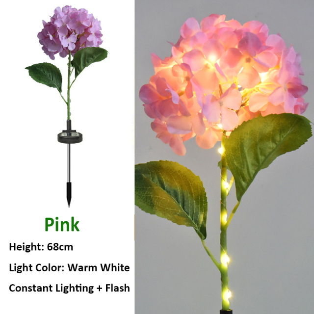 Milalit Solar Hydrangea Flower Light 20LED Beautiful Fabric Flowers Lamp for Wedding Engagement Party Birthday Proposal Decoration