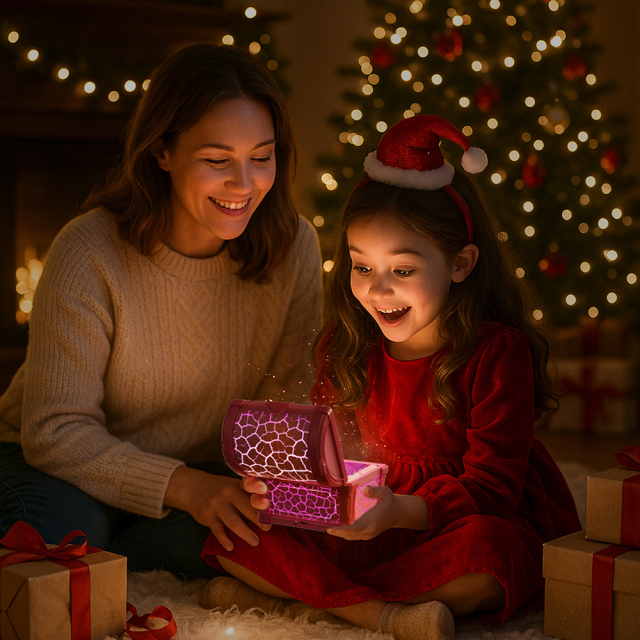 Milalit Bluetooth Treasure Chest Projector Light with White Noise Music Hidden Box Night Lamp with Timer Brightness Dimming Function for Kids Children Bedroom Living Room Decoration