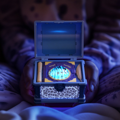 Milalit Bluetooth Treasure Chest Projector Light with White Noise Music Hidden Box Night Lamp with Timer Brightness Dimming Function for Kids Children Bedroom Living Room Decoration