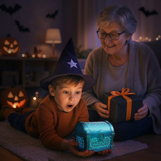 Milalit Bluetooth Treasure Chest Projector Light with White Noise Music Hidden Box Night Lamp with Timer Brightness Dimming Function for Kids Children Bedroom Living Room Decoration