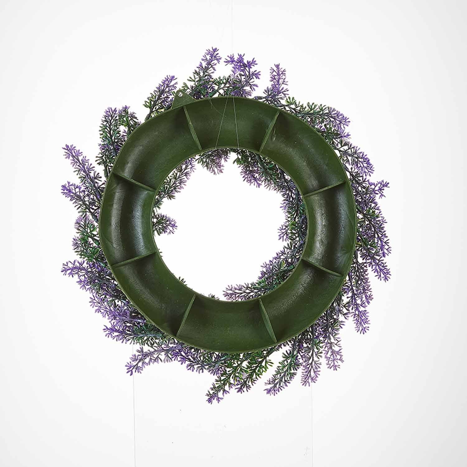 Milalit 37cm 14.5 inch Diameter Artificial Simulation Purple Lavender Flower Wreath for Romantic Wedding Proposal Date Party Ceremony Wall Mounted Wreath Garland for Farmhouse Indoor Outdoor Home Art Office Front Gate Fence Door Decoration