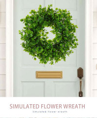 Milalit 43cm 17inch Spring Money Tree Green Leaves Wreath Life-like Greenery Hanging Garland for Home Wedding Wall Window Decoration Front Door Wreaths Artificial Spring Summer All Season Fit Green Wreath for Christmas Halloween Farmhouse