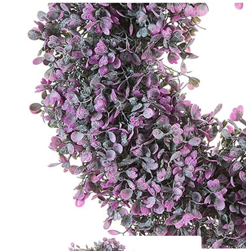 Milalit 36cm 14.1 Inch Purple Wisteria Blossom Artificial Flowers Spring Summer Wreath for All Season Front Door Villa Warehouse Decor 14'' Holly Wisteria Flower Artificial Floral Wreath Hanged Garland for Wedding Room Church Classroom Bedroom Window