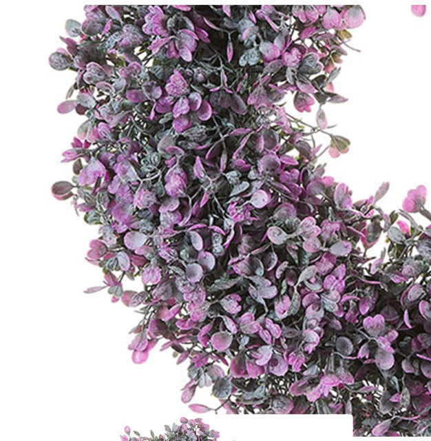 Milalit 36cm 14.1 Inch Purple Wisteria Blossom Artificial Flowers Spring Summer Wreath for All Season Front Door Villa Warehouse Decor 14'' Holly Wisteria Flower Artificial Floral Wreath Hanged Garland for Wedding Room Church Classroom Bedroom Window