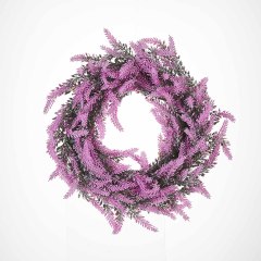 Milalit 36cm 14.1 Inch Diameter Artificial Simulated Purple Lavender Flowers Wreath PVC Floral Decorated Garland for Wedding Front Door Hanging Spring Wall Mounted Wreaths for Farmhouse Home Art Office Easter Thanksgiving Xmas Valentine's Day Decoration