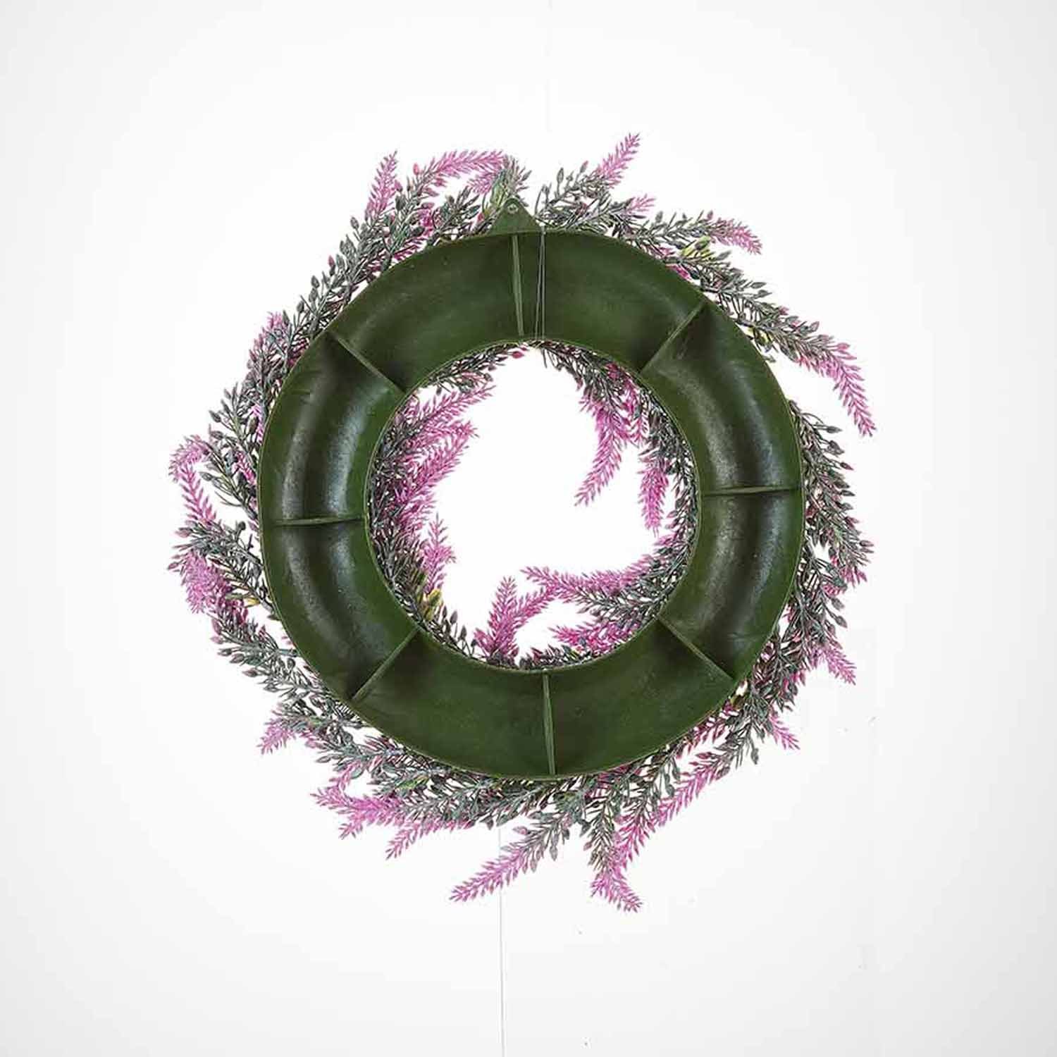 Milalit 36cm 14.1 Inch Diameter Artificial Simulated Purple Lavender Flowers Wreath PVC Floral Decorated Garland for Wedding Front Door Hanging Spring Wall Mounted Wreaths for Farmhouse Home Art Office Easter Thanksgiving Xmas Valentine's Day Decoration