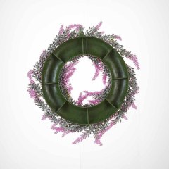 Milalit 36cm 14.1 Inch Diameter Artificial Simulated Purple Lavender Flowers Wreath PVC Floral Decorated Garland for Wedding Front Door Hanging Spring Wall Mounted Wreaths for Farmhouse Home Art Office Easter Thanksgiving Xmas Valentine's Day Decoration