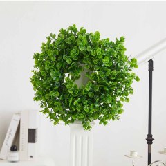 Milalit 43cm 17inch Spring Money Tree Green Leaves Wreath Life-like Greenery Hanging Garland for Home Wedding Wall Window Decoration Front Door Wreaths Artificial Spring Summer All Season Fit Green Wreath for Christmas Halloween Farmhouse