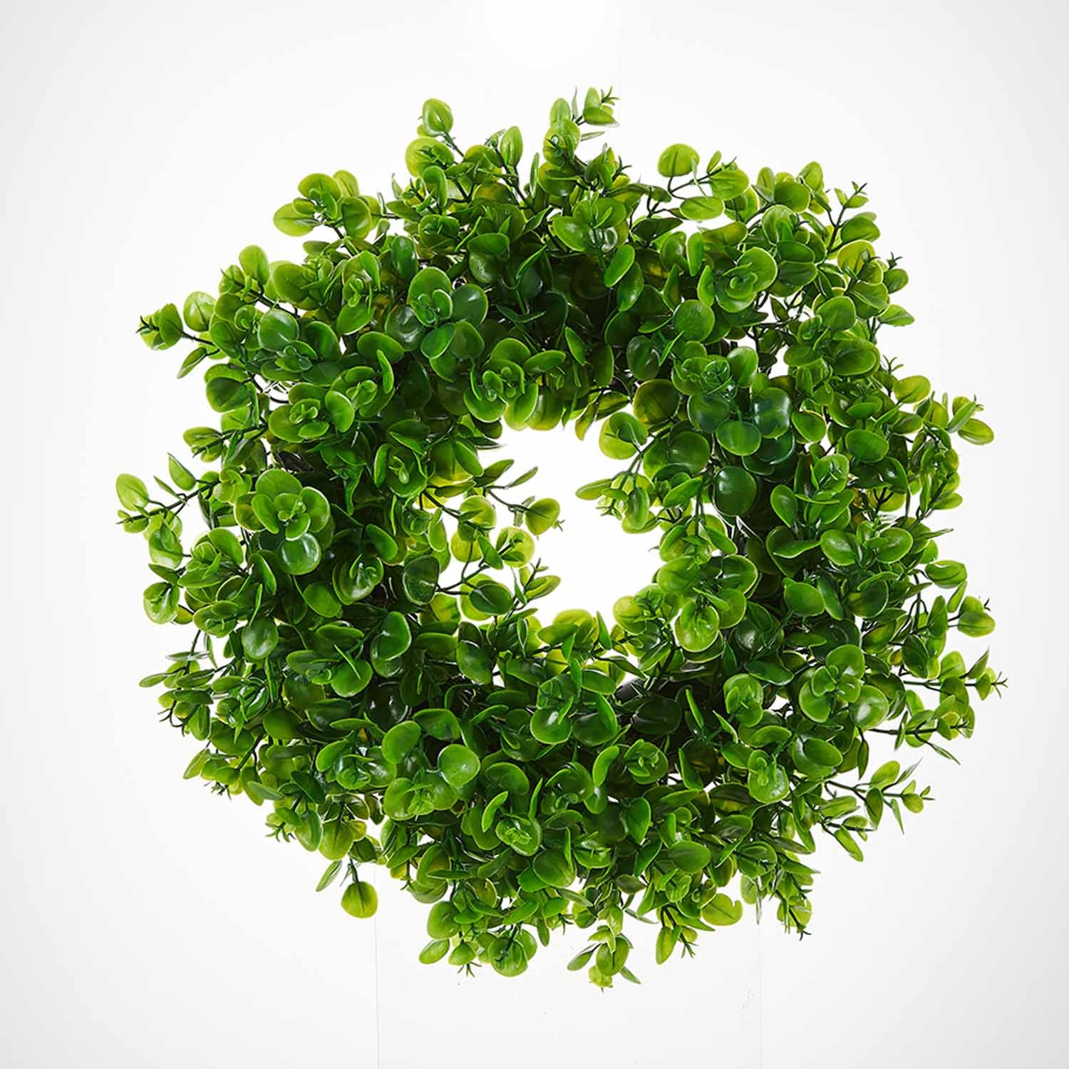 Milalit 43cm 17inch Spring Money Tree Green Leaves Wreath Life-like Greenery Hanging Garland for Home Wedding Wall Window Decoration Front Door Wreaths Artificial Spring Summer All Season Fit Green Wreath for Christmas Halloween Farmhouse