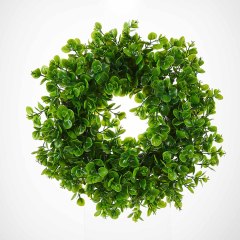 Milalit 43cm 17inch Spring Money Tree Green Leaves Wreath Life-like Greenery Hanging Garland for Home Wedding Wall Window Decoration Front Door Wreaths Artificial Spring Summer All Season Fit Green Wreath for Christmas Halloween Farmhouse