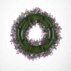 Milalit 36cm 14.1 Inch Purple Wisteria Blossom Artificial Flowers Spring Summer Wreath for All Season Front Door Villa Warehouse Decor 14'' Holly Wisteria Flower Artificial Floral Wreath Hanged Garland for Wedding Room Church Classroom Bedroom Window
