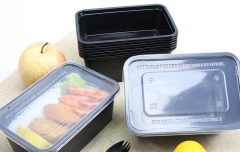 Wholesale disposable plastic transparent square lunch box takeaway packaging box American fast food lunch box PP